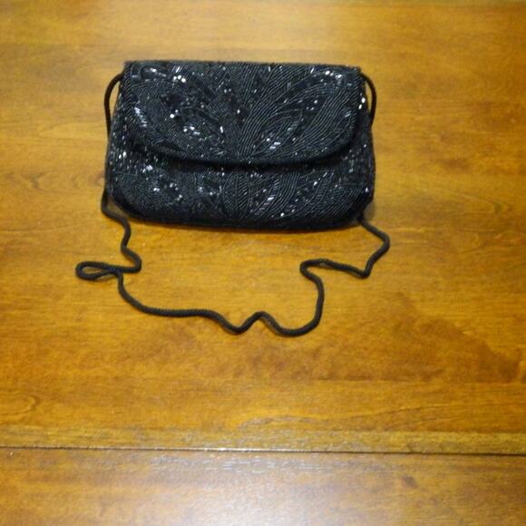 Vintage Preston & York Black Beaded Evening Purse Handbag - Picture 8 of 9